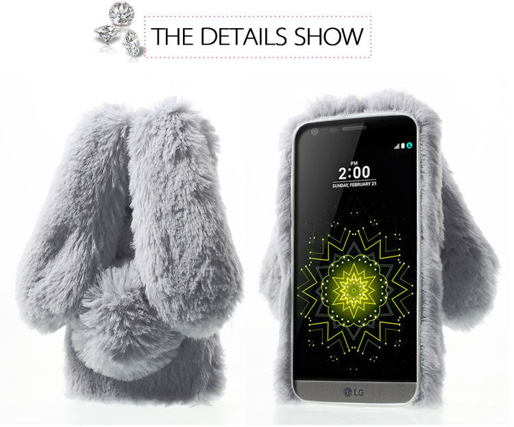 coque lapin fourrure Iphone.