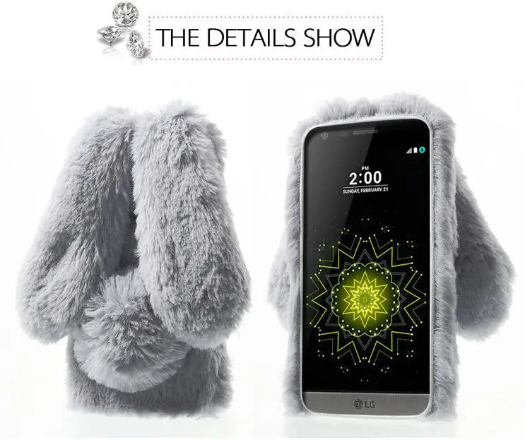 coque lapin fourrure Iphone.