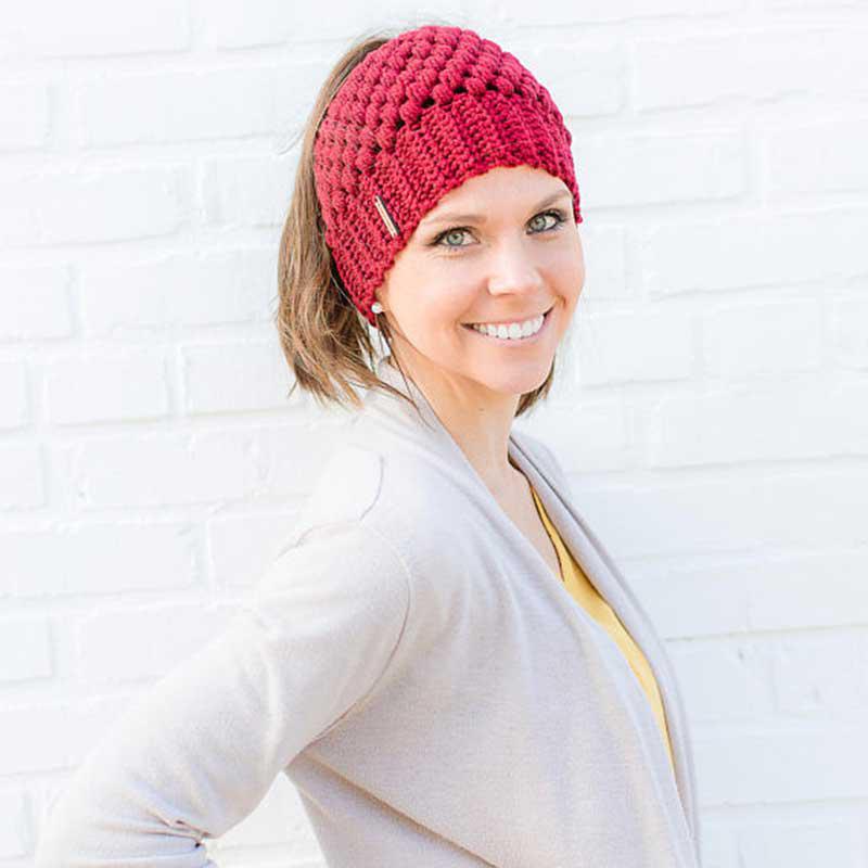 Tuque queue de cheval | bonnet queue de cheval tricot