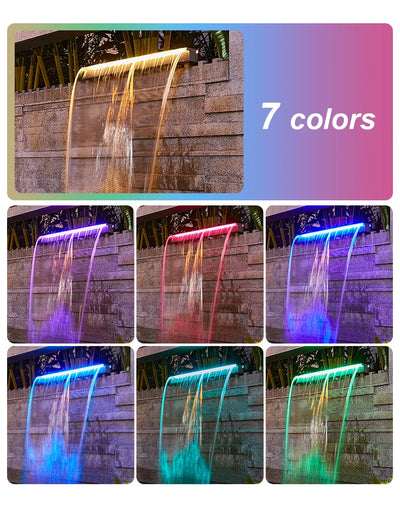 Cascade Murale Décorative Extérieure avec Éclairage LED