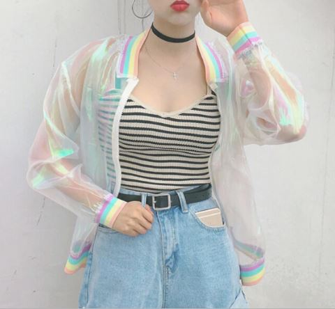 Veste laser couleur l'arc en ciel