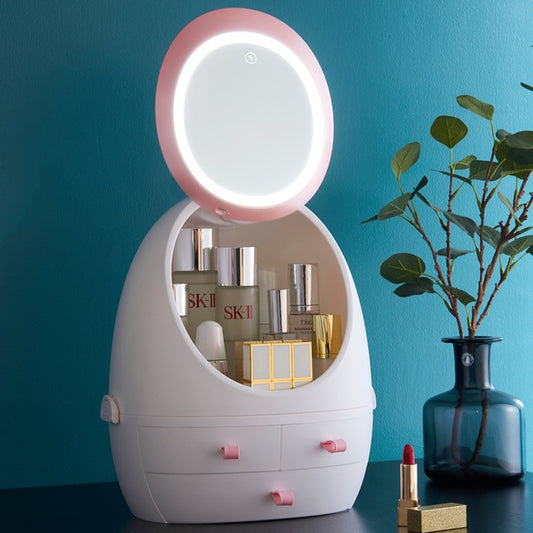 organisateur de cosmétique avec miroir
