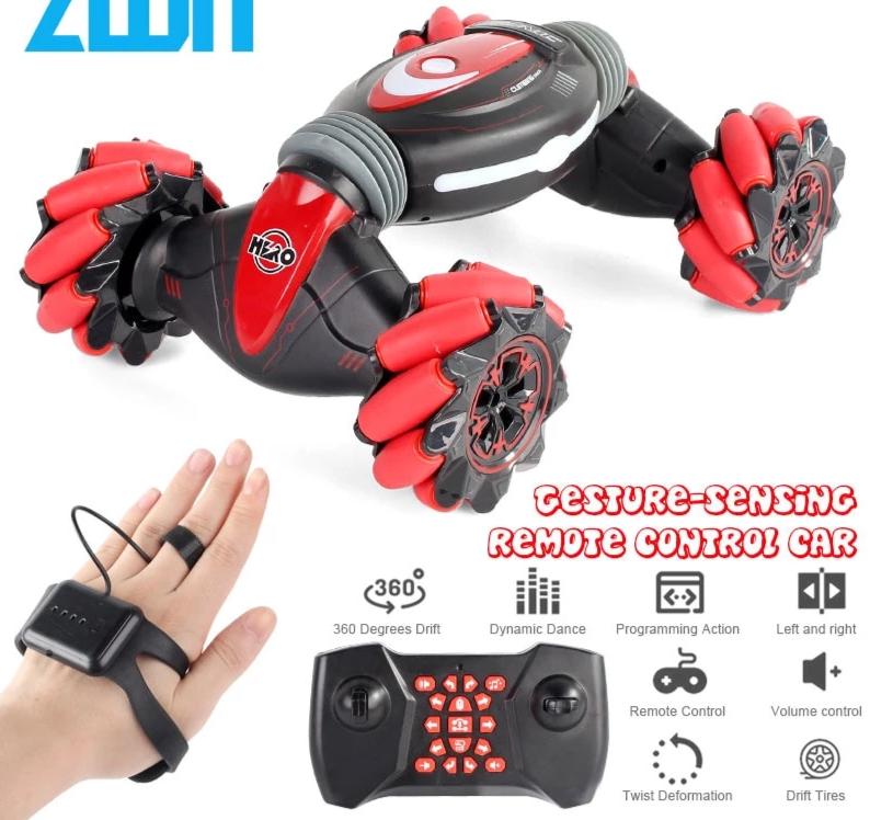 Voiture de cascade à double face à contrôle gestuel